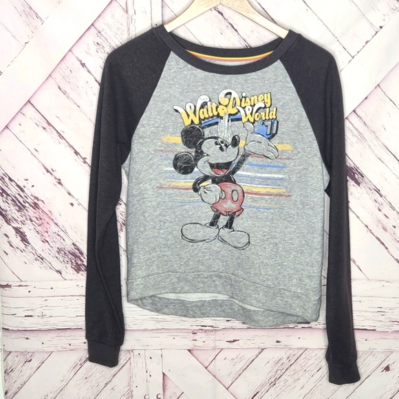 disneyland Tops - Walt Disney World Mickey Mouse '71 Pullover Cropped Sweatshirt